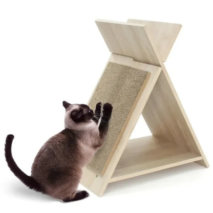 Cat Scratcher Tunnel Wooden Lounge Pet Bed