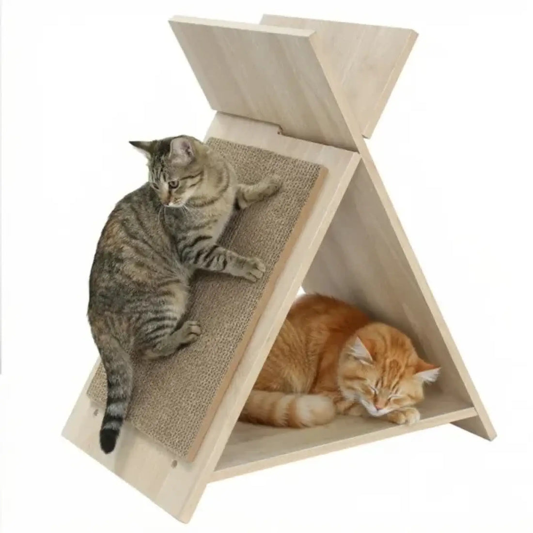 Cat Scratcher Tunnel Wooden Lounge Pet Bed