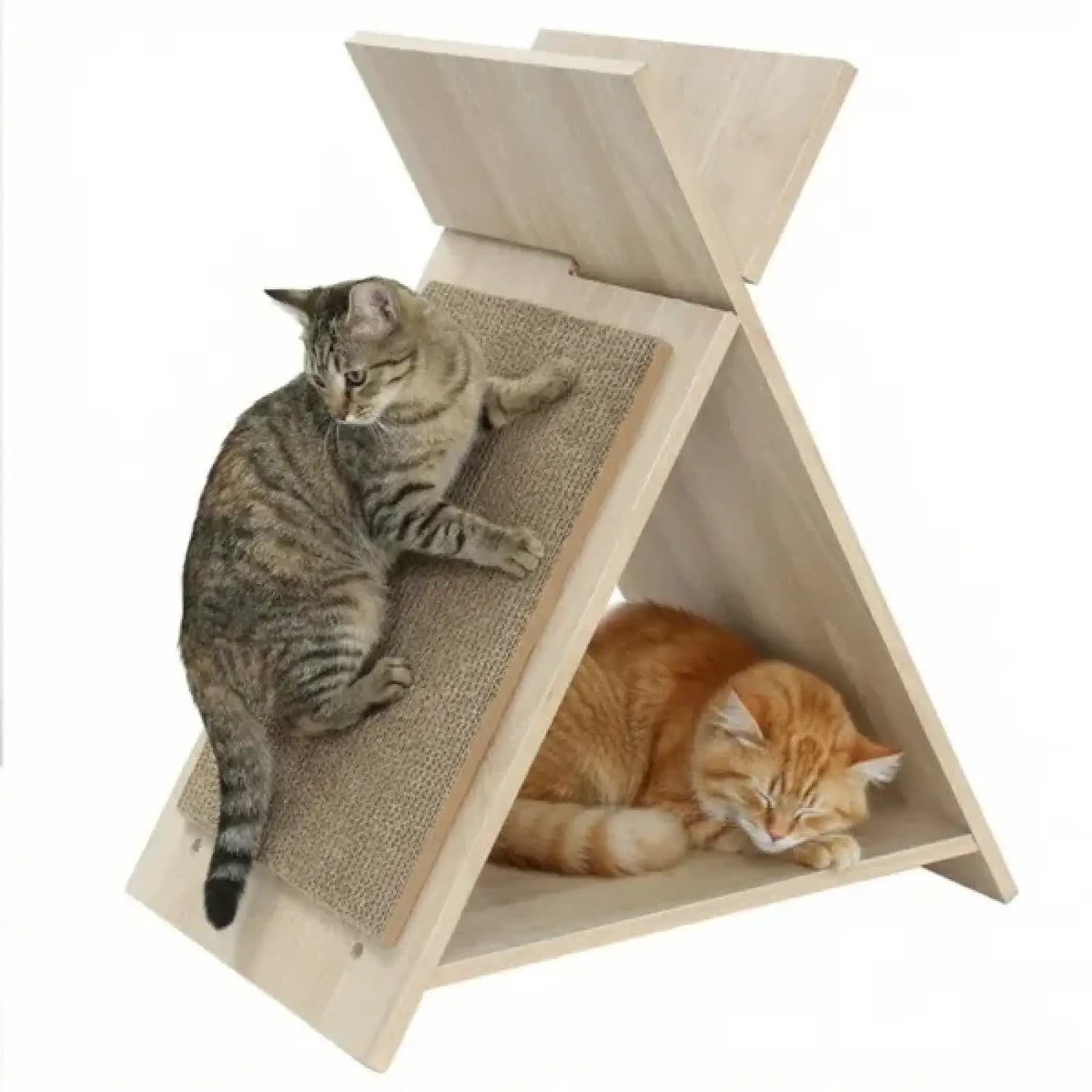 Cat Scratcher Tunnel Wooden Lounge Pet Bed