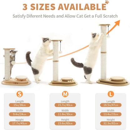 Cat Scratching Post with 3 Tier Track Toy and Sisal Pole