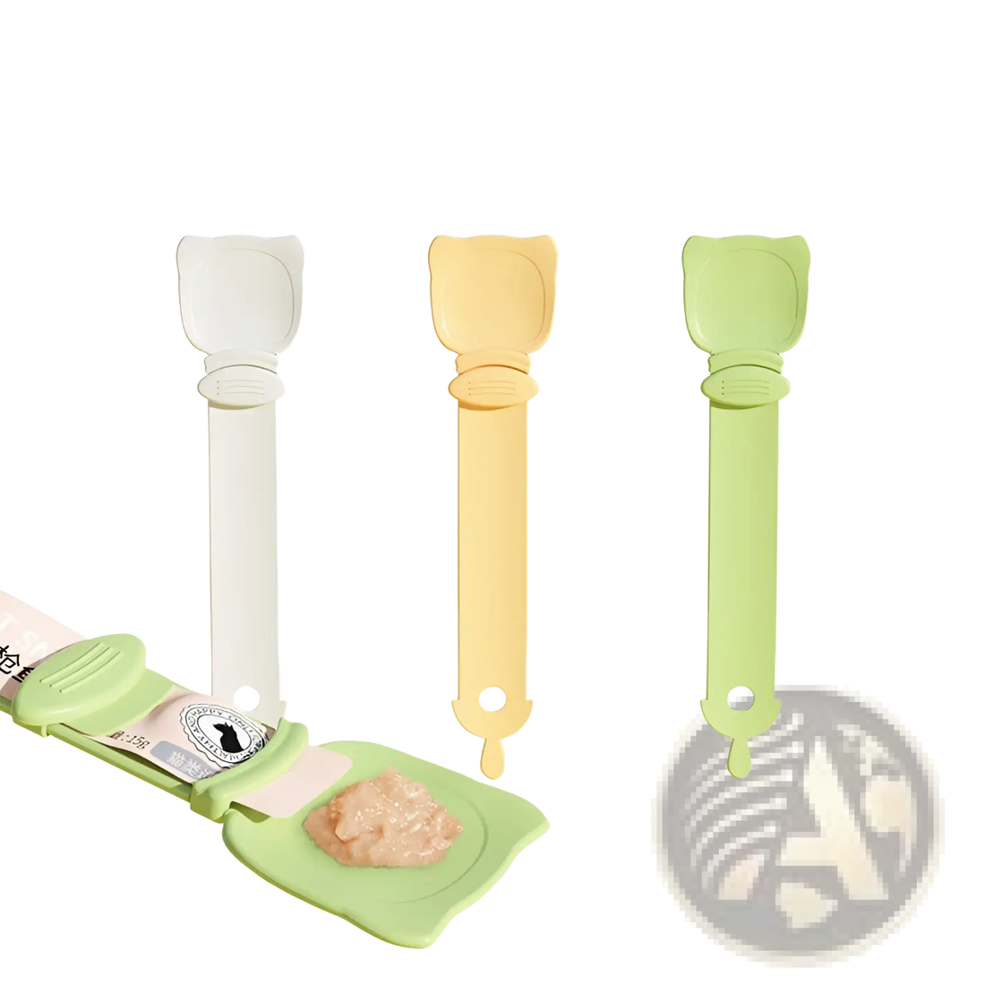 Cat Treat Squeezer and Silicone Pet Food Spoon Set
