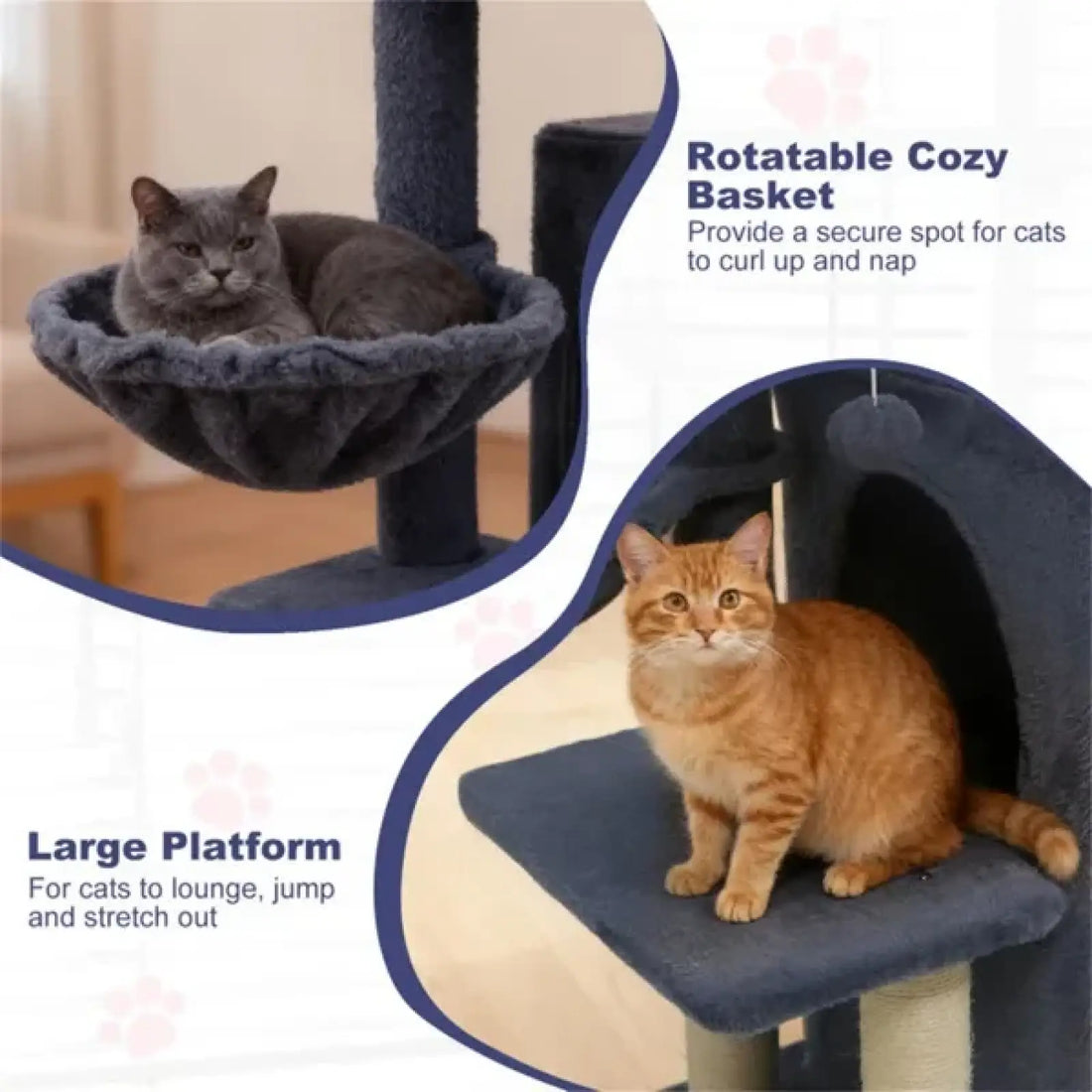 Cat Tree with 2 Tier Condo and Scratching Posts