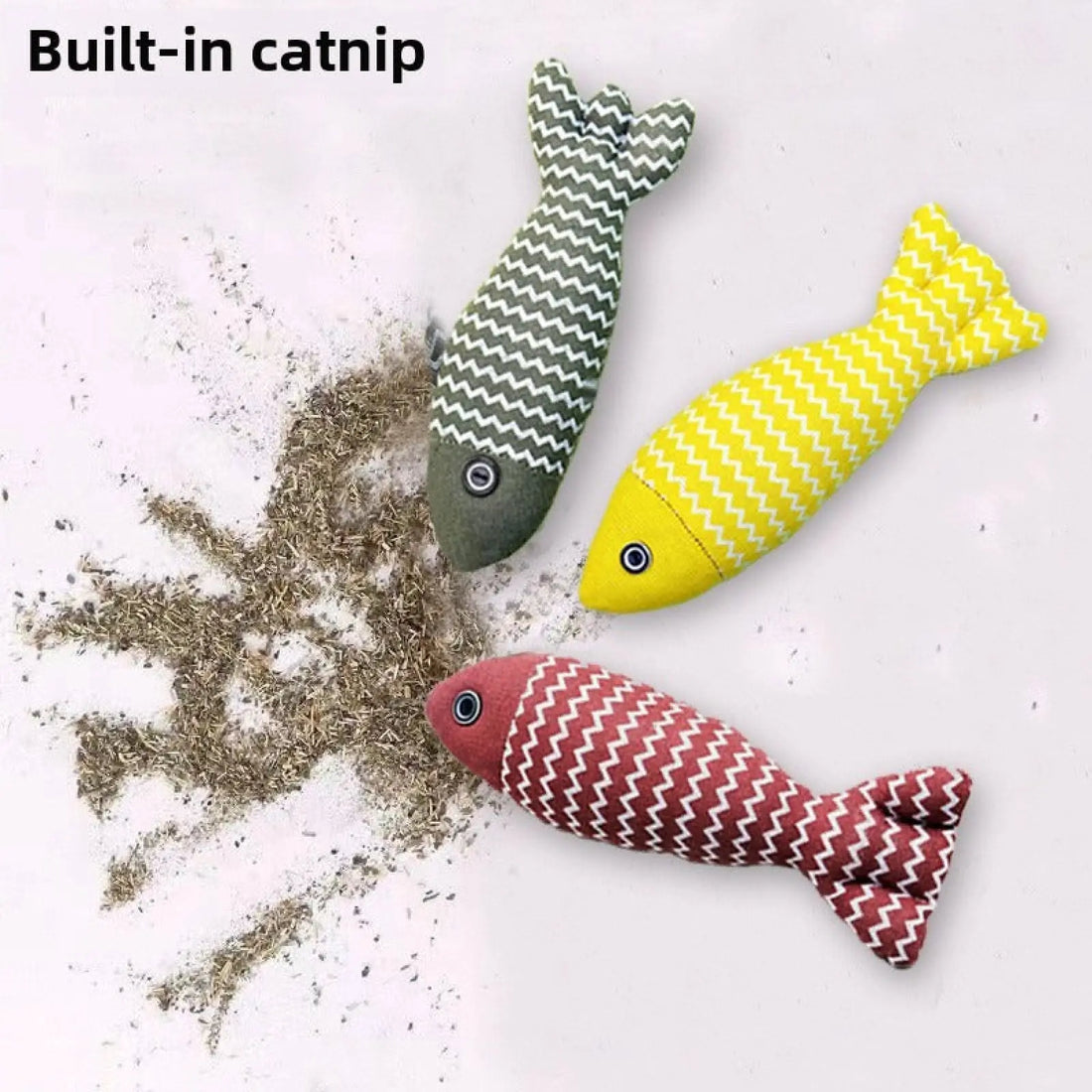 Catnip Fish Toy for Cats of All Ages 3 Colors