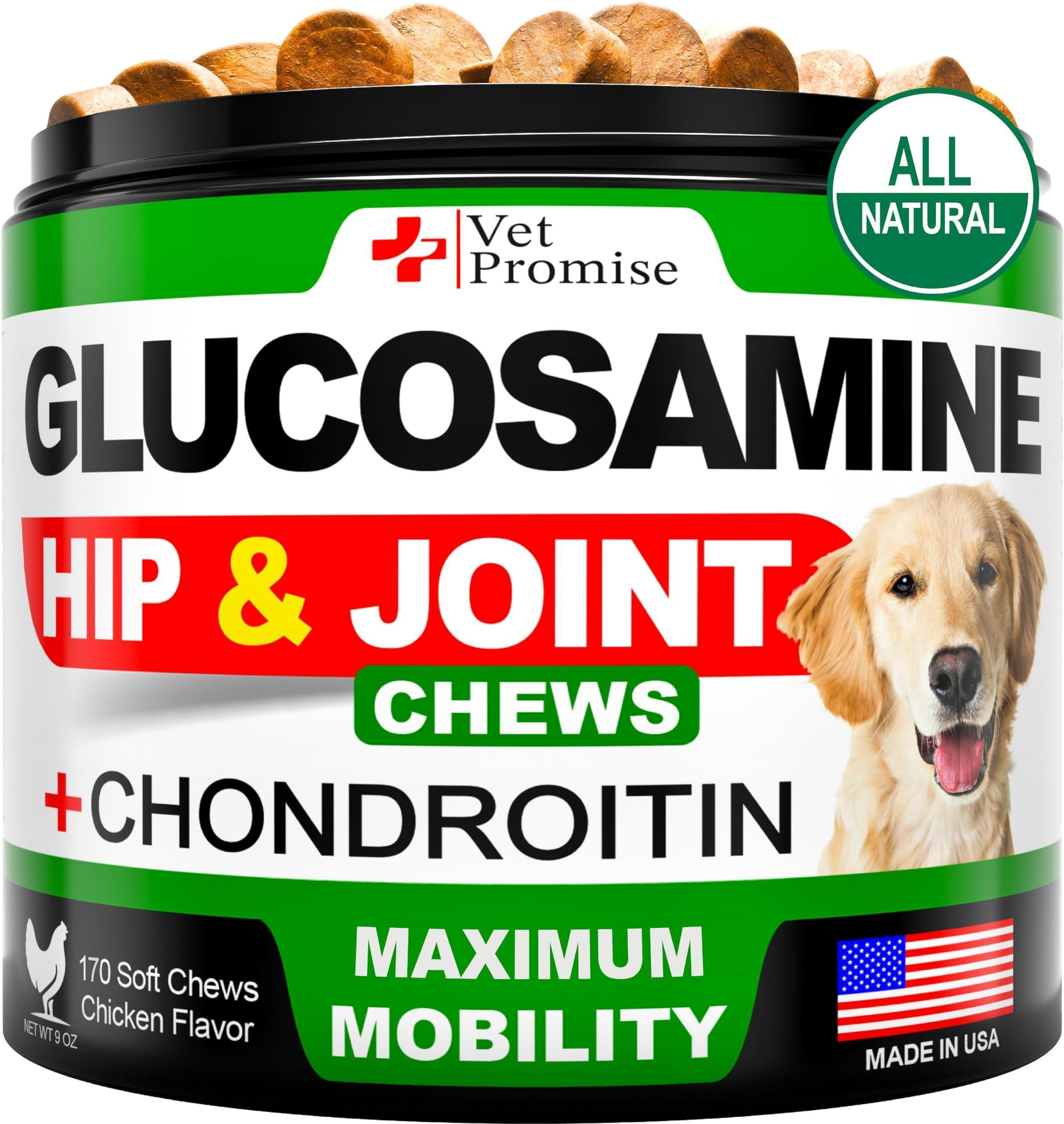 Glucosamine for Dogs 170 Mobility Chews Chondroitin MSM &amp; Hemp