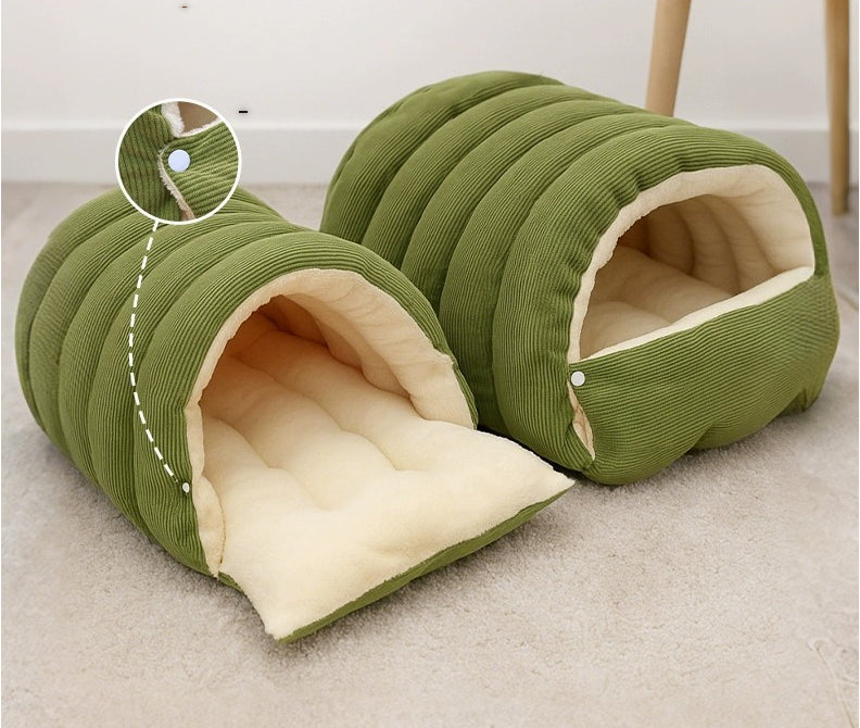 Enclosed Cat &amp; Dog Sleeping Nest — Washable, 3 Colors, Medium &amp; Large