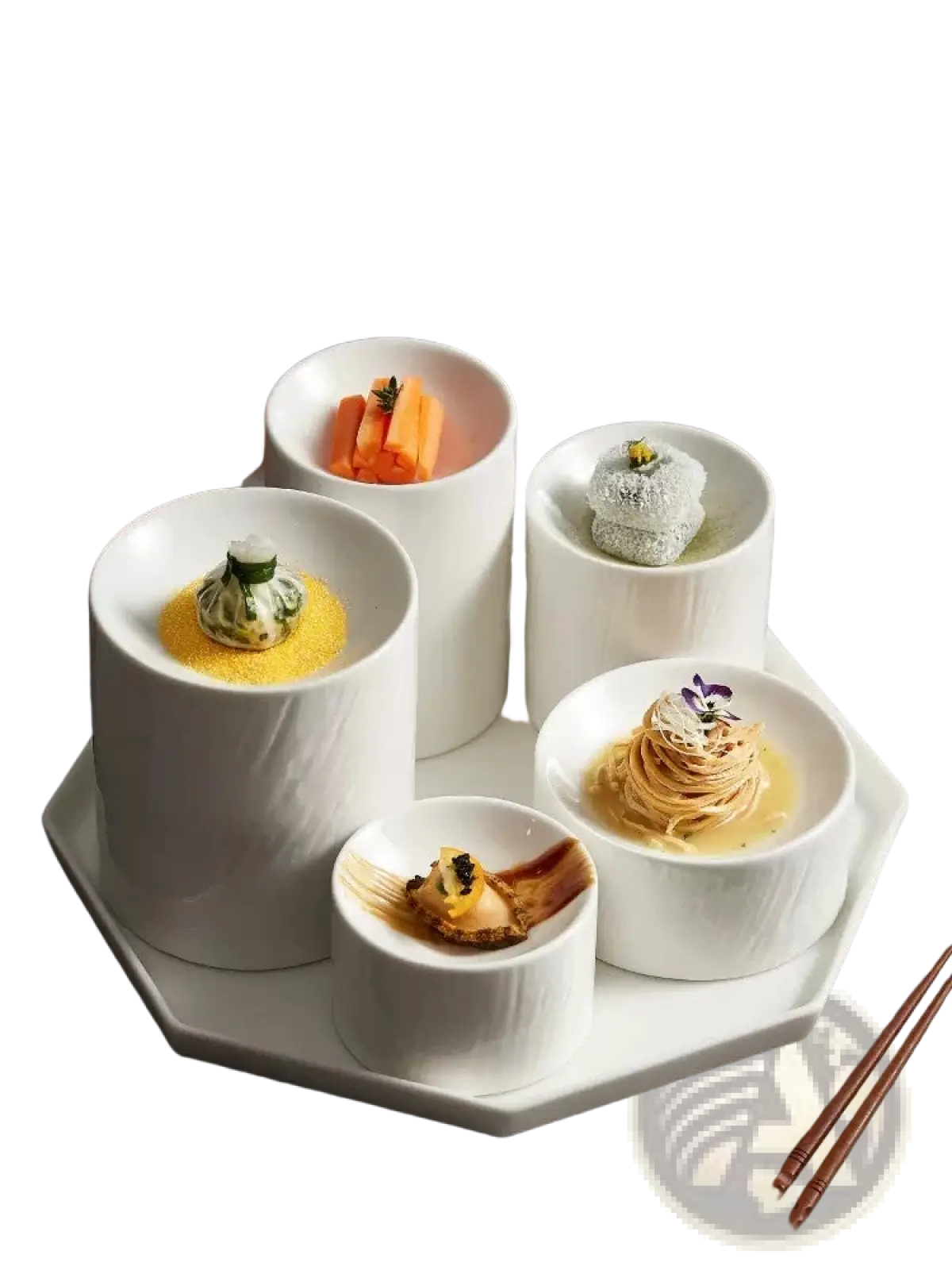 Ceramic Appetizer Bowl Set with Matte Textured Finish