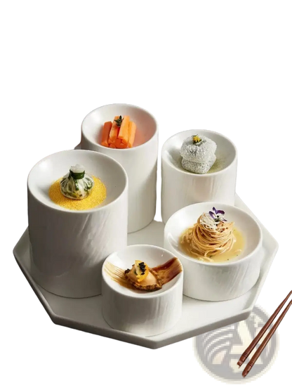 Ceramic Appetizer Bowl Set with Matte Textured Finish