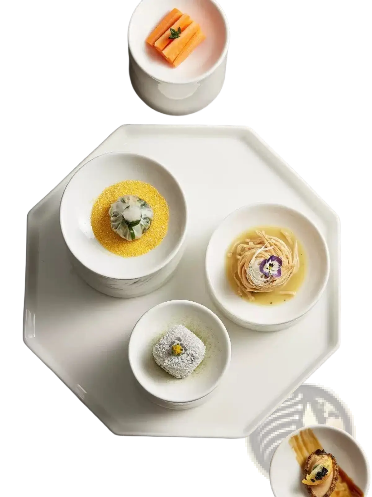Ceramic Appetizer Bowl Set with Matte Textured Finish