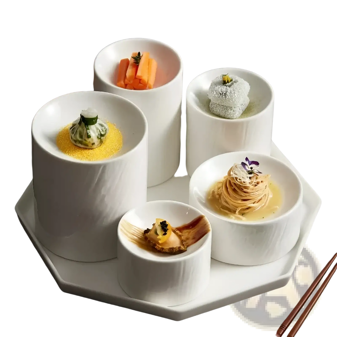Ceramic Appetizer Bowl Set with Matte Textured Finish