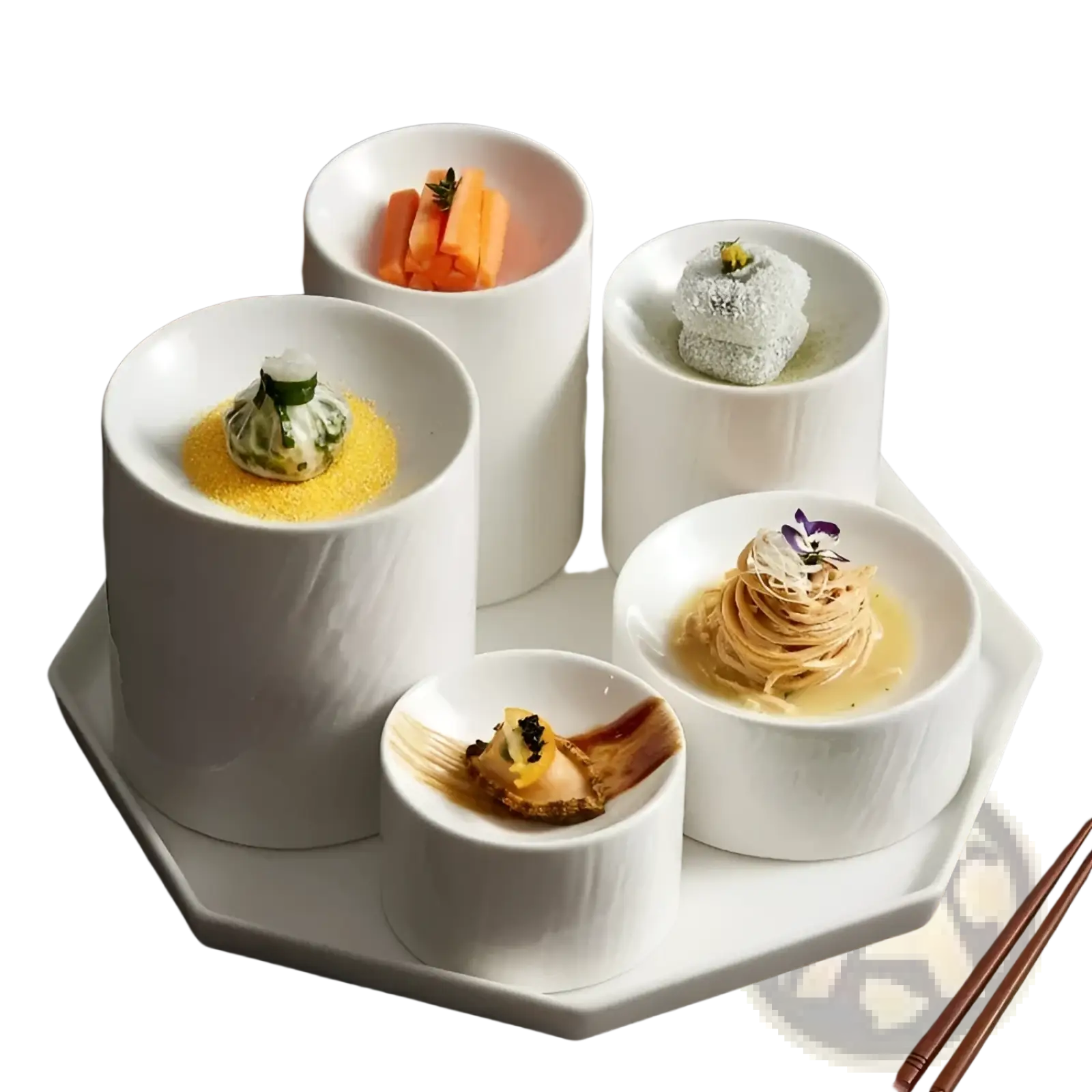 Ceramic Appetizer Bowl Set with Matte Textured Finish