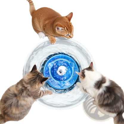 Ceramic Cat Water Fountain 2.1l Blue Tiered Pet Bowl