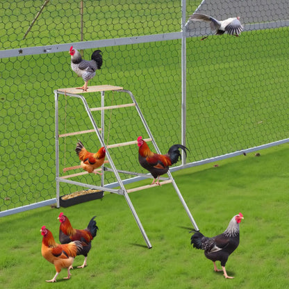 Chicken Perch 4 Tier Metal and Wood Outdoor Activity Stand