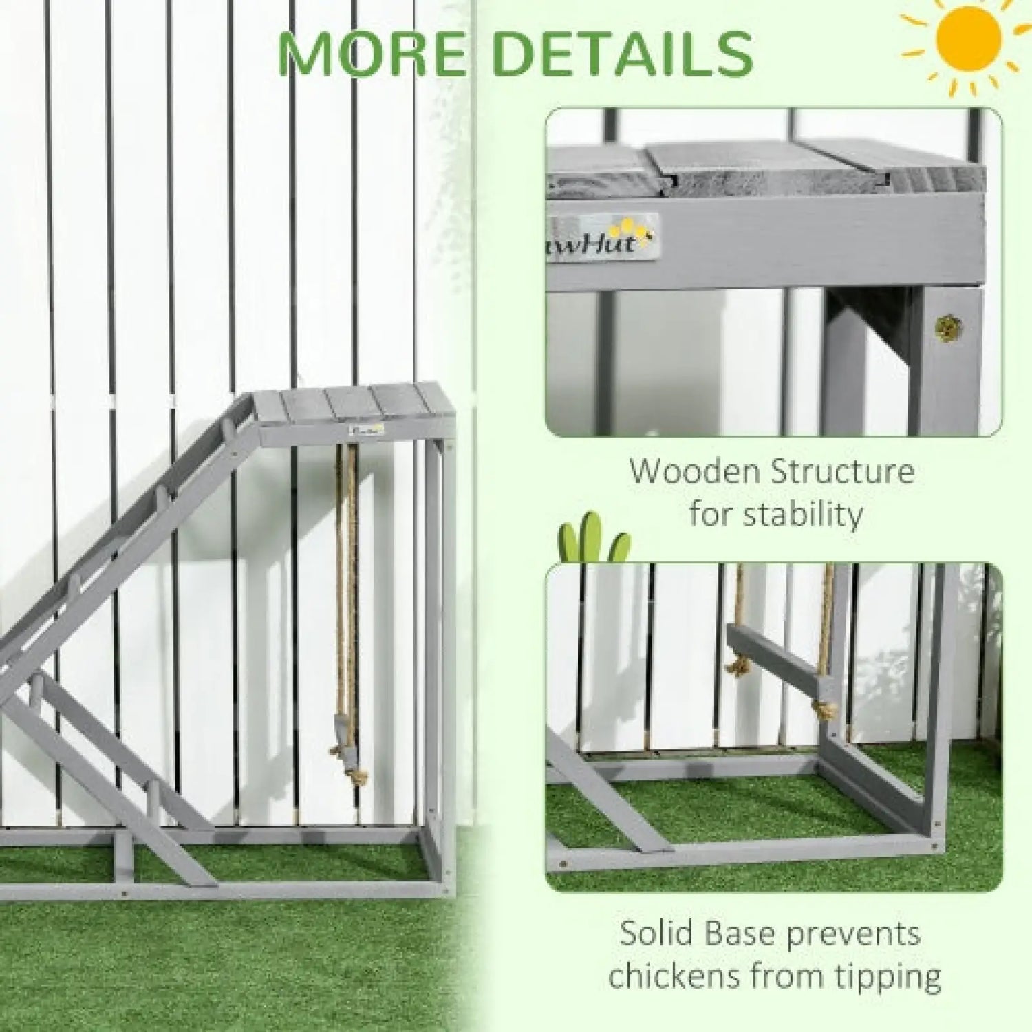 Chicken Toy Swing Set with Perch and Hen Ladder Grey