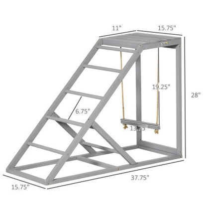 Chicken Toy Swing Set with Perch and Hen Ladder Grey