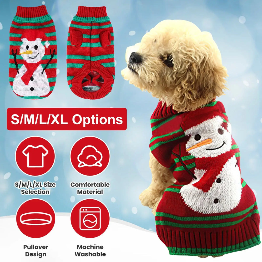 Christmas Pet Sweater Holiday Dog and Cat Clothes