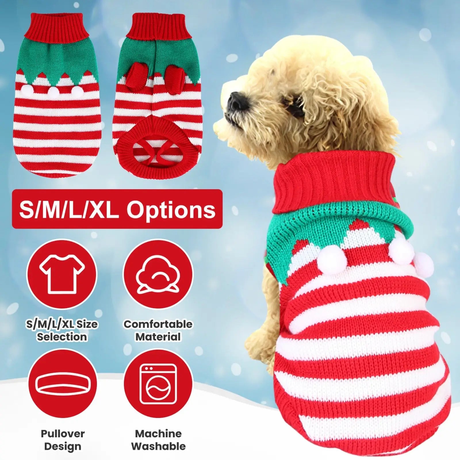 Christmas Pet Sweater Holiday Dog and Cat Clothes