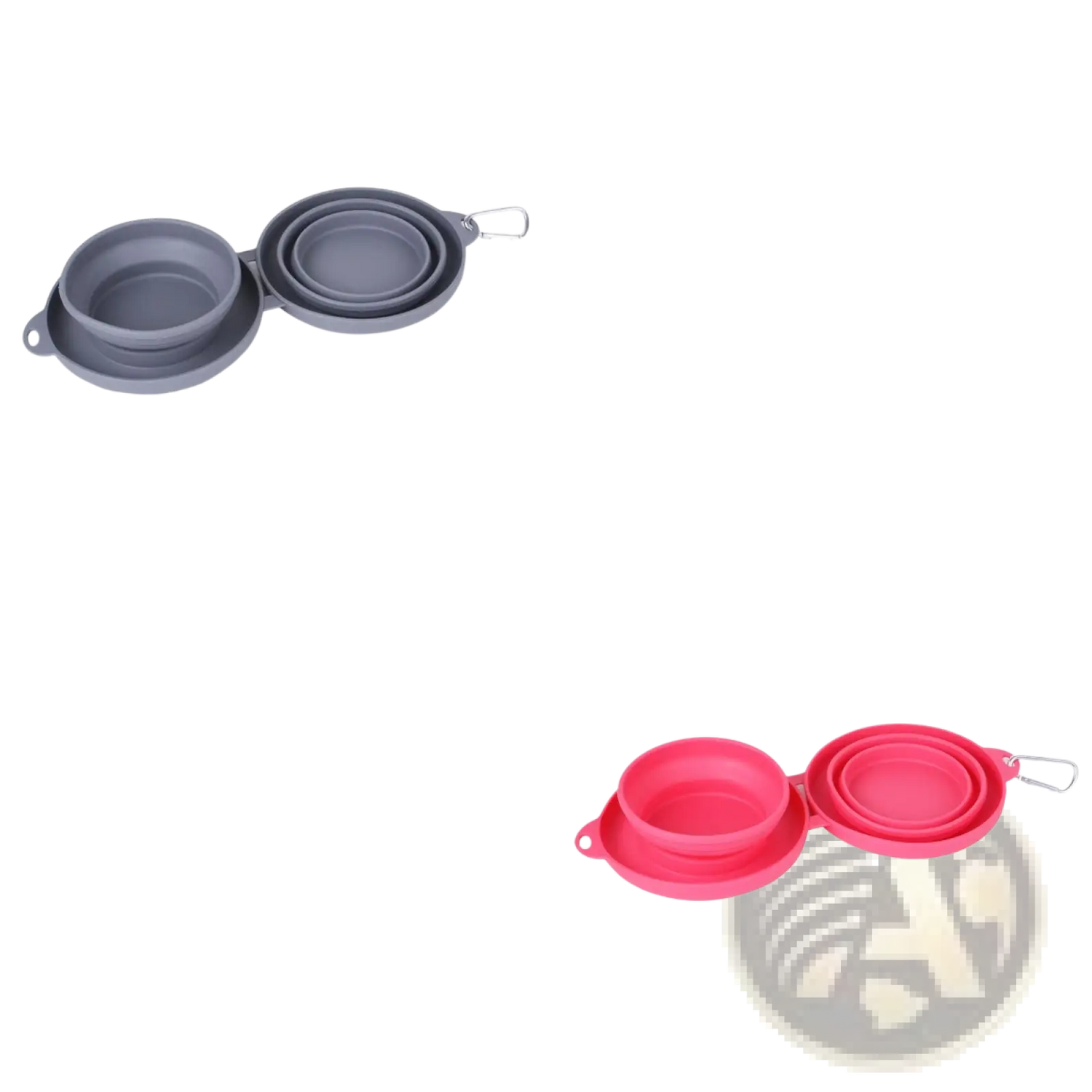 Collapsible Dog Bowl Double Silicone Travel Set
