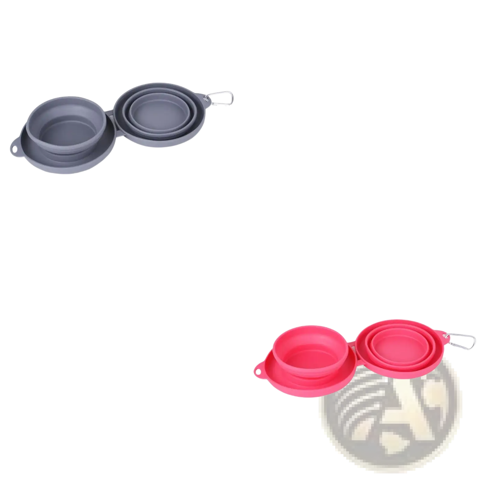 Collapsible Dog Bowl Double Silicone Travel Set