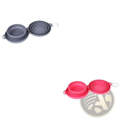 Collapsible Dog Bowl Double Silicone Travel Set