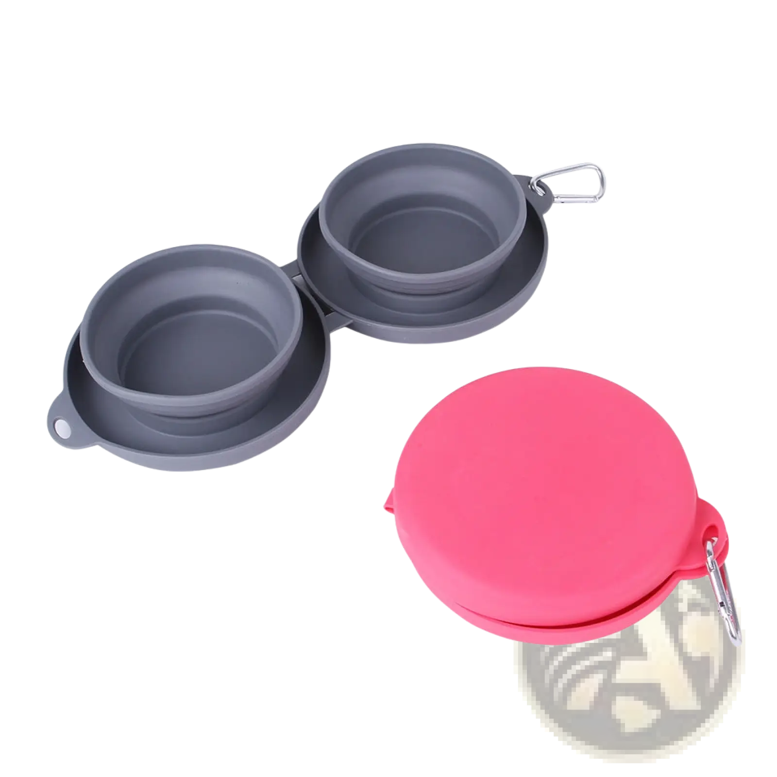 Collapsible Dog Bowl Double Silicone Travel Set