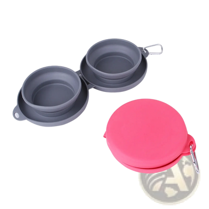 Collapsible Dog Bowl Double Silicone Travel Set