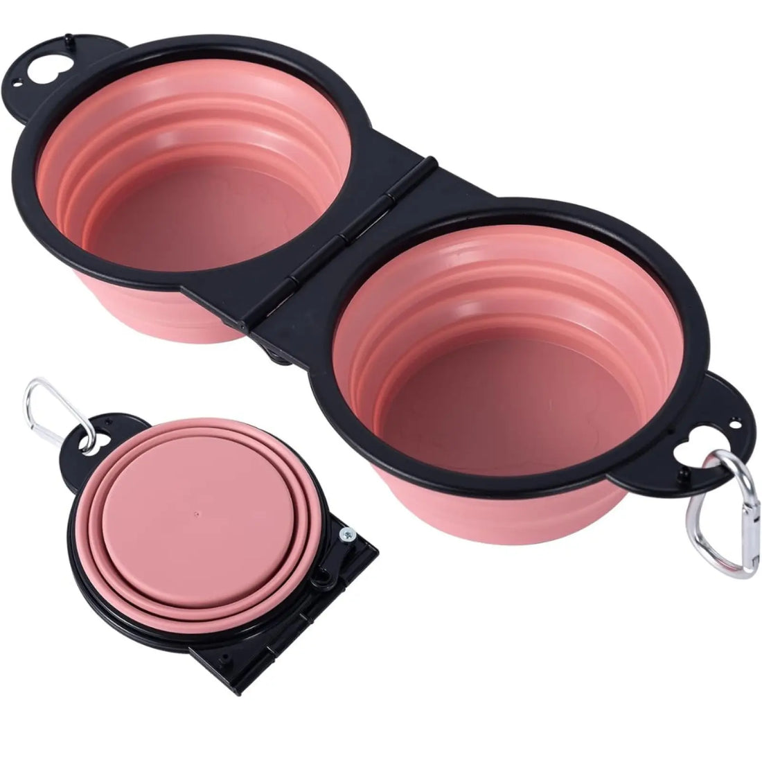 Collapsible Dog Bowls Reinforced Rim Dual Travel Feeder