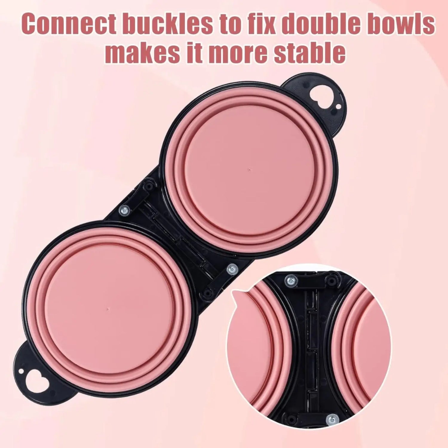 Collapsible Dog Bowls Reinforced Rim Dual Travel Feeder
