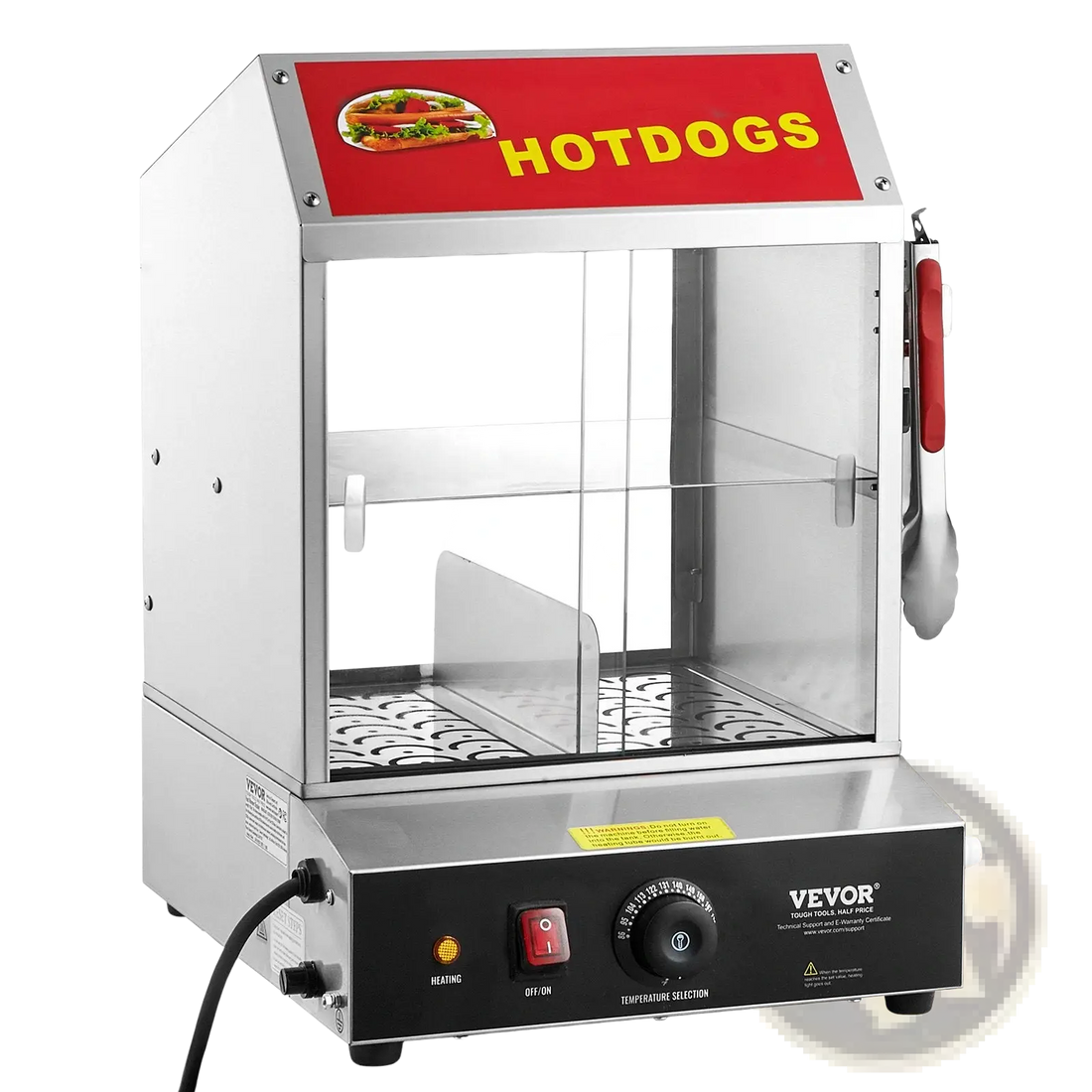 Commercial Hot Dog Steamer and 28.5qt Bun Warmer Case