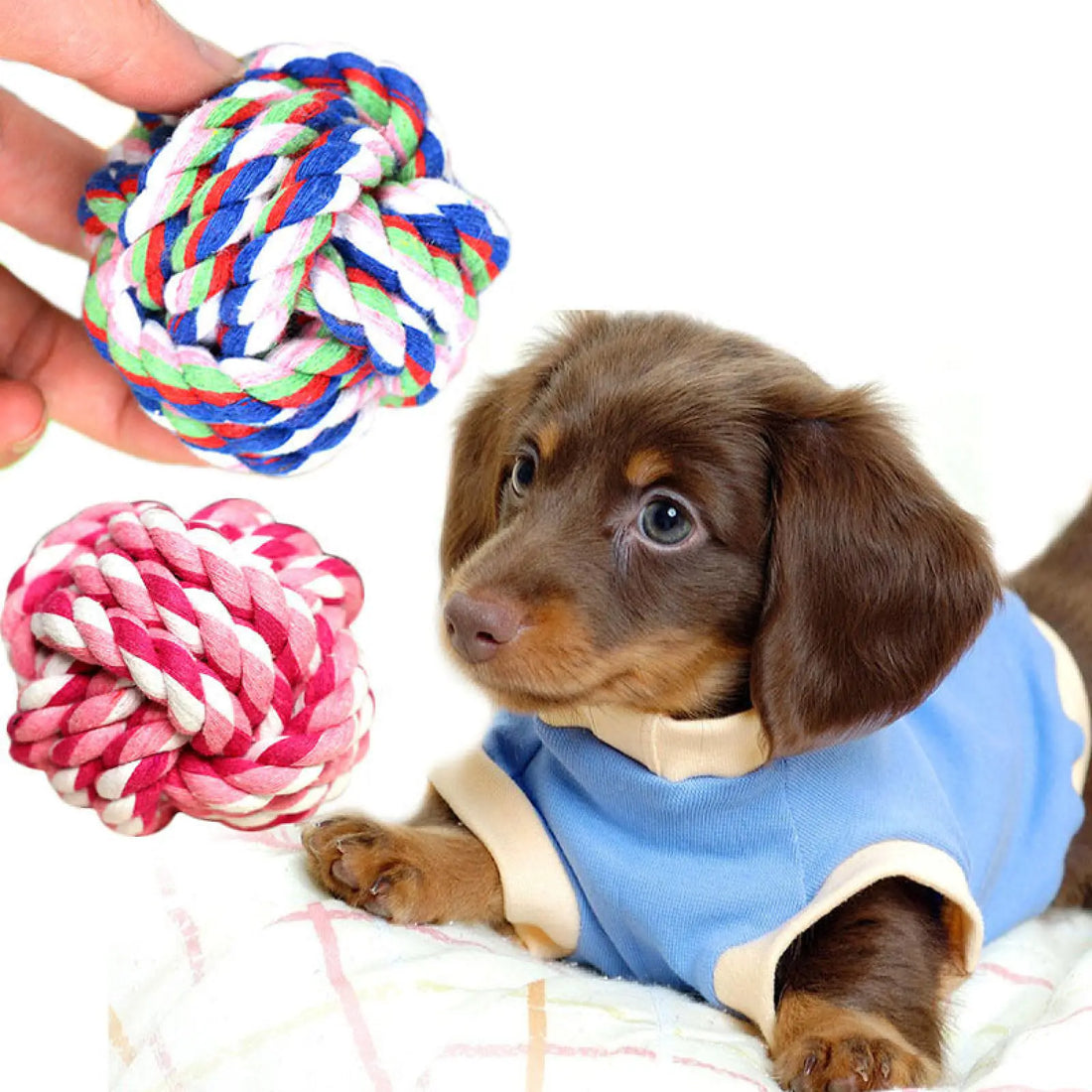 Cotton Rope Ball Dog Toy Durable Hand Woven 7cm Pet Toy