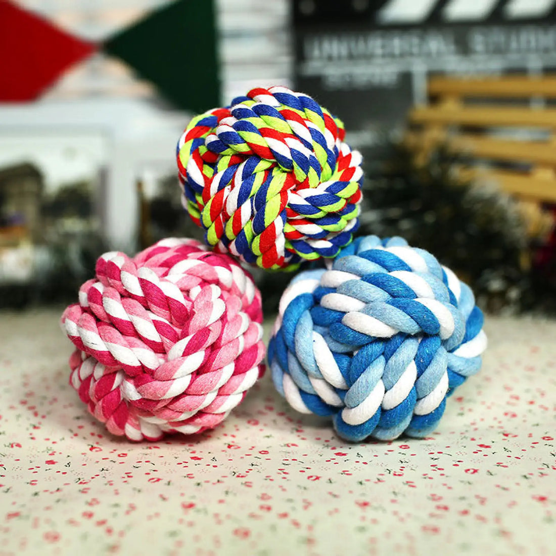 Cotton Rope Ball Dog Toy Durable Hand Woven 7cm Pet Toy