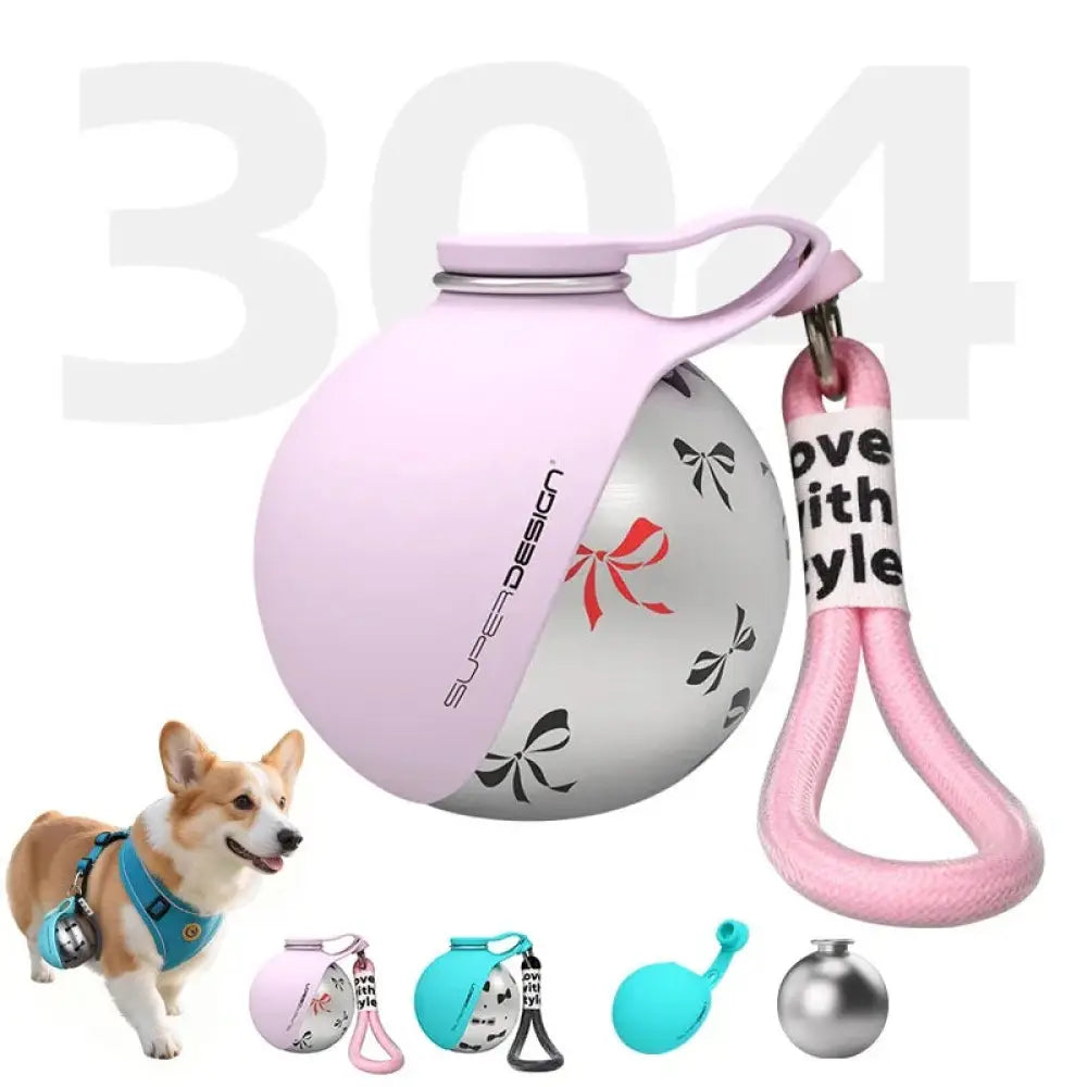Stainless Steel Portable Dog Water Bottle with Travel Bowl
