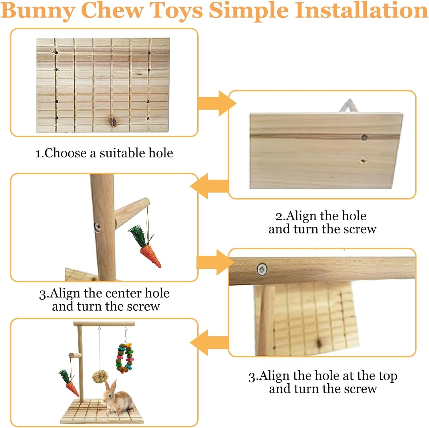 Rabbit Chew Toys Scratch Board Bunny Teeth Grinding Toy Set Small Pet