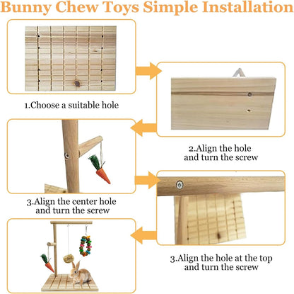 Rabbit Chew Toys Scratch Board Bunny Teeth Grinding Toy Set Small Pet