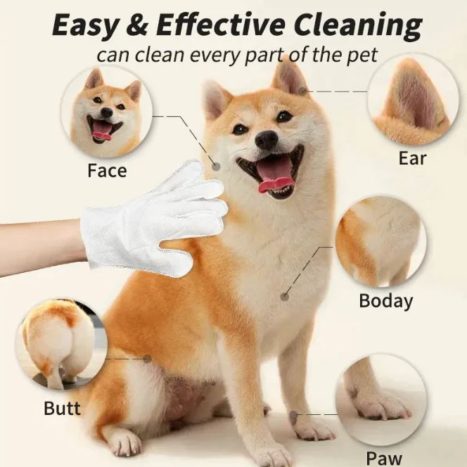 Pet Cleaning Gloves &amp; Wipes – Gentle Grooming &amp; Hygiene Kit for Dogs &amp; Cats