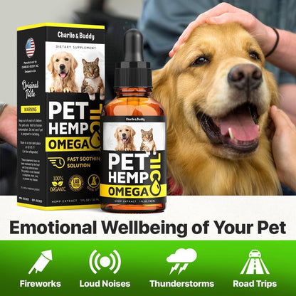 Hemp &amp; Salmon Oil for Dogs Omega 3-6-9 Skin &amp; Coat 1 fl oz