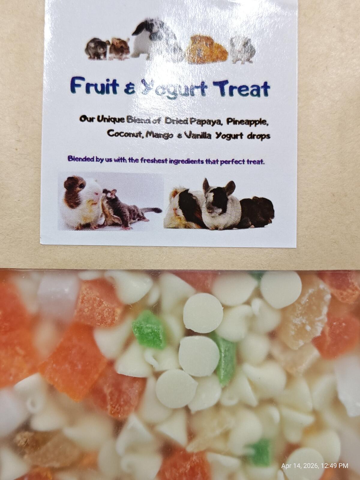 Fruit &amp; Yogurt Blend for Chinchilla, Guinea Pigs, Bunnies, Sugar Gliders, Rats