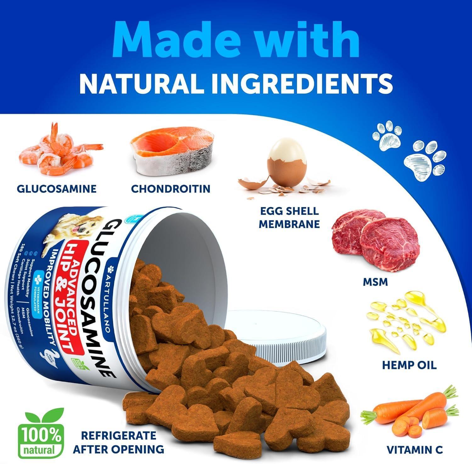 Glucosamine for Dogs Hip &amp; Joint Chews Arthritis Support