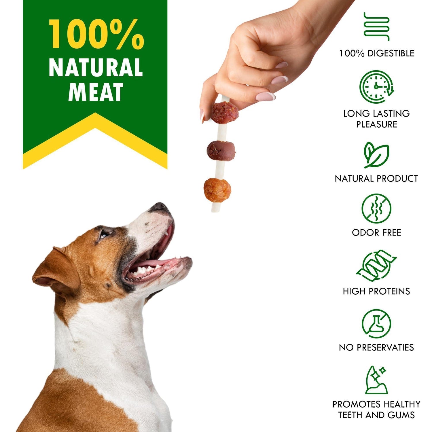Kabob Dog Treats Duck &amp; Chicken Rawhide-Free &amp; Grain-Free Dental Support