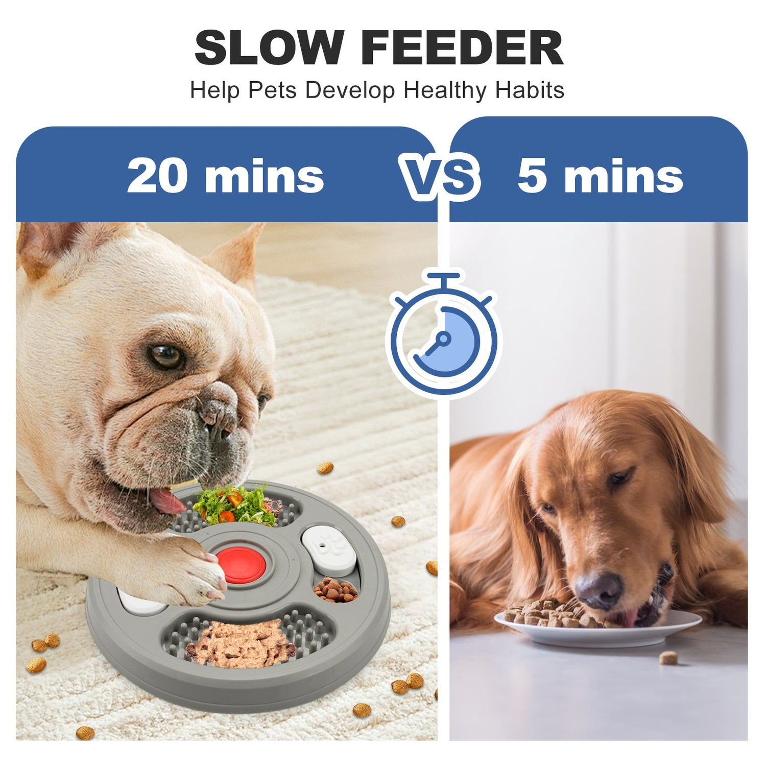 Dog Slow Feeder Device Pet Anti Suffocation Bowl 2 In 1 Treat Puzzle &amp; Lick Mat Anti Slip And Large Capacity Feeder Pet Supplies