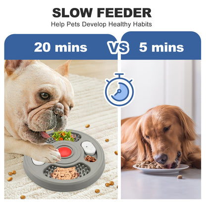 Dog Slow Feeder Device Pet Anti Suffocation Bowl 2 In 1 Treat Puzzle &amp; Lick Mat Anti Slip And Large Capacity Feeder Pet Supplies