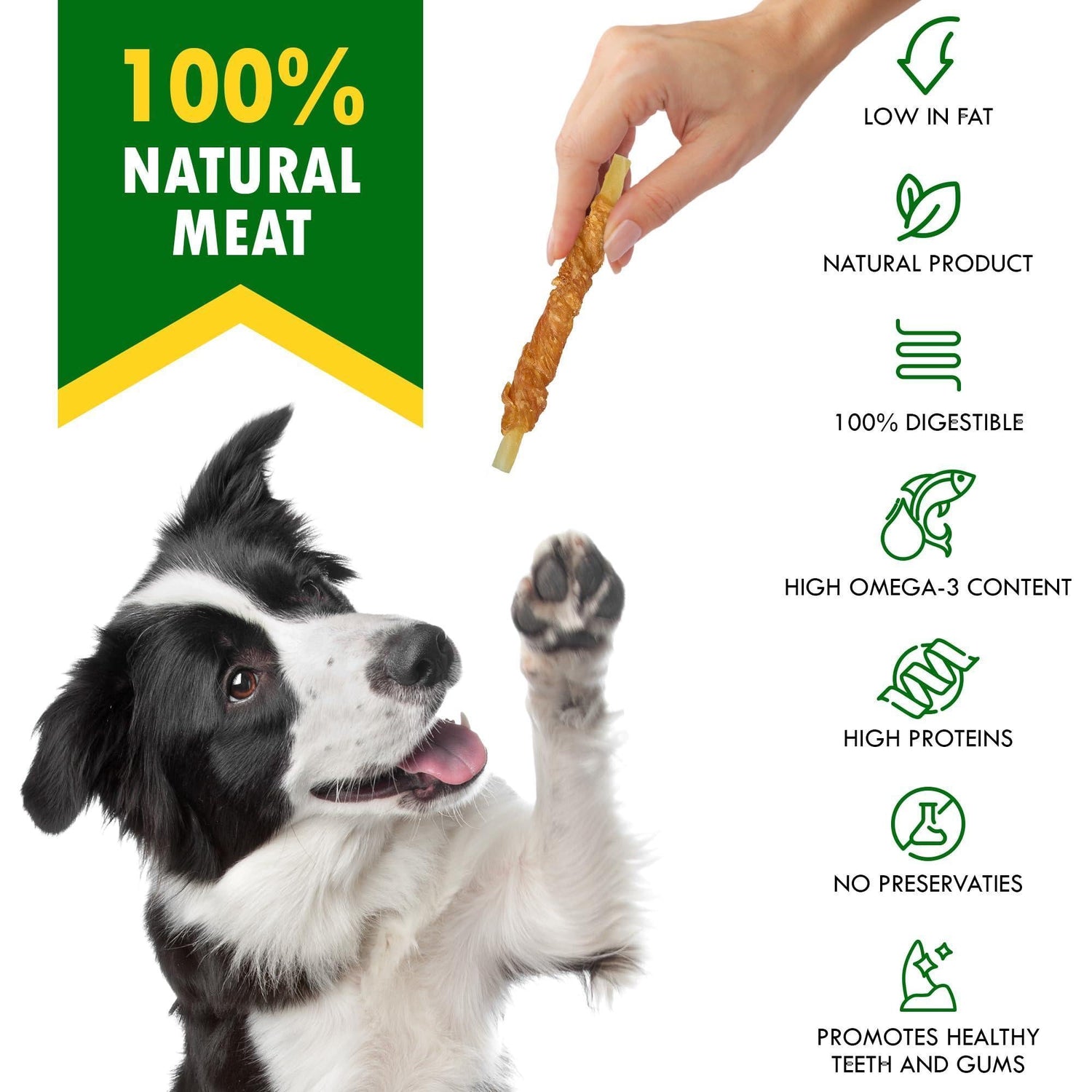 Cod Sticks Dog Treats Chicken-Wrapped Rawhide-Free &amp; Grain-Free Chews