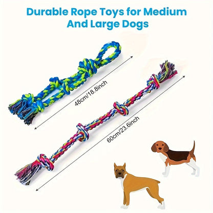 Tough Dog Rope Toys For Aggressive Chewers, Tough Tug Of War Dog Toys For Large, Medium &amp; Small Dogs