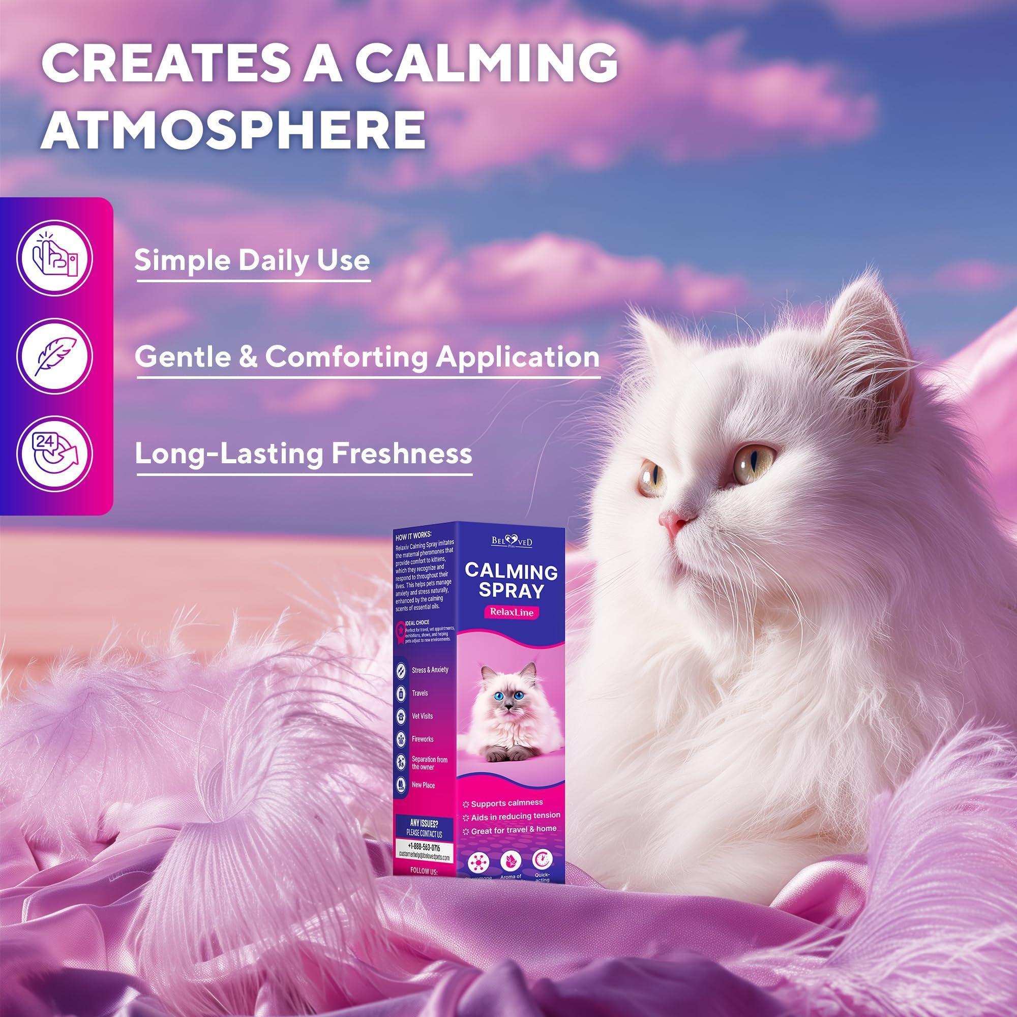Calming Pheromone &amp; Scratch-Repellent Spray for Cats 100 ml 2-Pack
