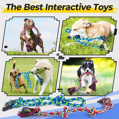 Tough Dog Rope Toys For Aggressive Chewers, Tough Tug Of War Dog Toys For Large, Medium &amp; Small Dogs