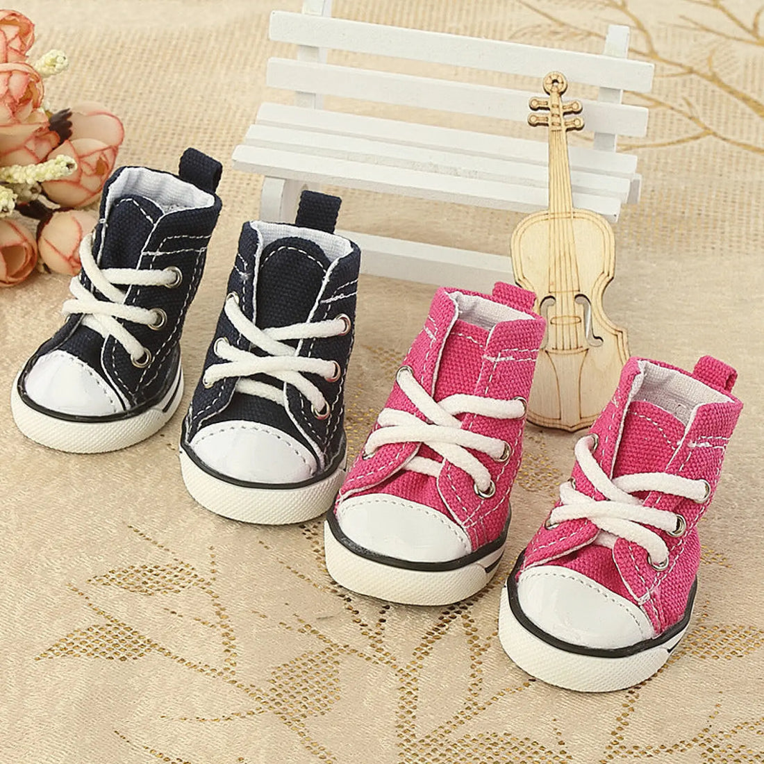 Denim Pet Shoes Breathable Canvas Sneakers for Dogs