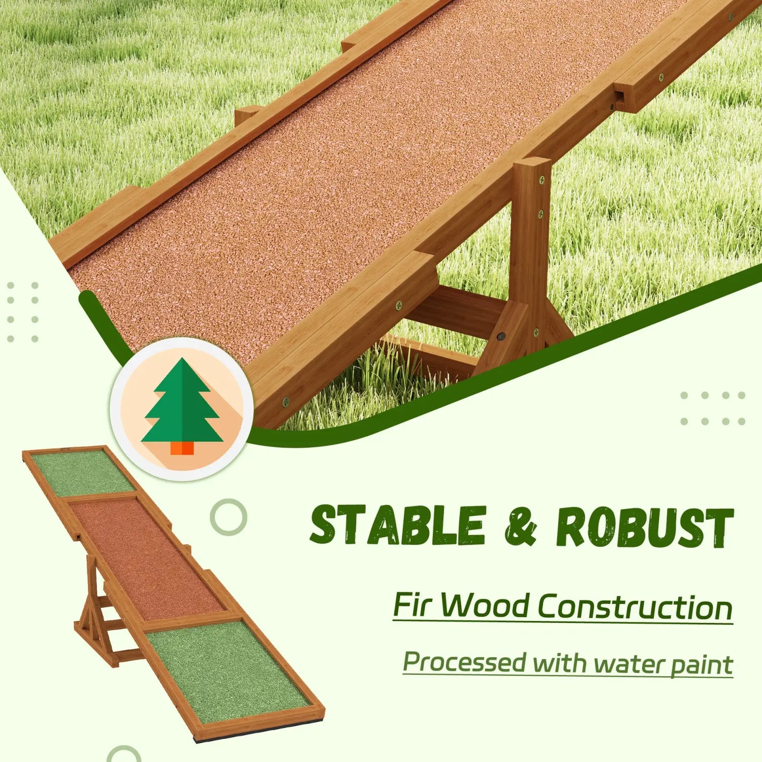 Dog Agility Seesaw Wooden Training Ramp Orange