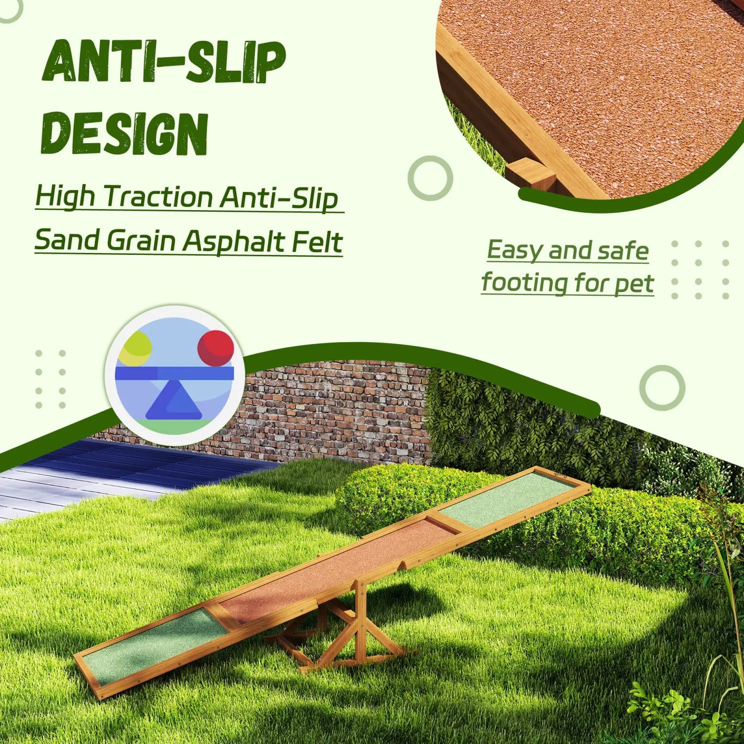 Dog Agility Seesaw Wooden Training Ramp Orange