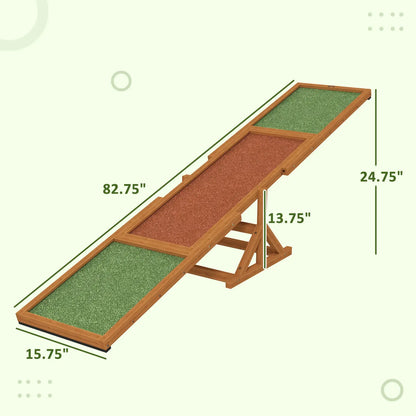 Dog Agility Seesaw Wooden Training Ramp Orange