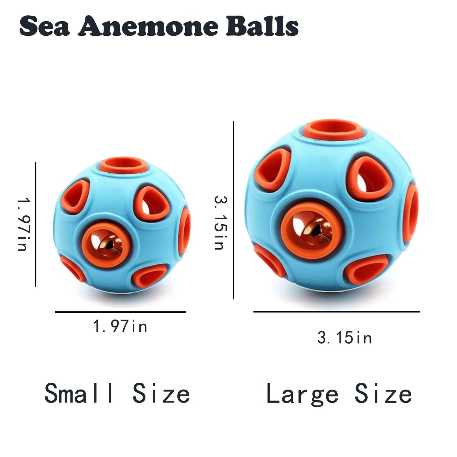 Dog Bell Ball 2 Pack Interactive Rubber Chew Toy