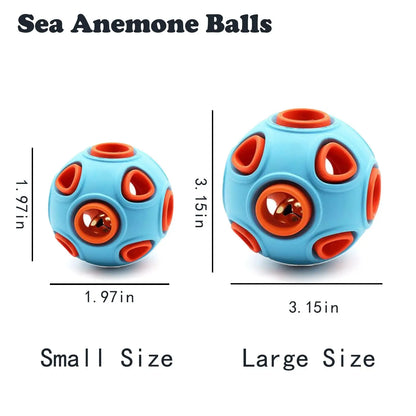 Dog Bell Ball 2 Pack Interactive Rubber Chew Toy